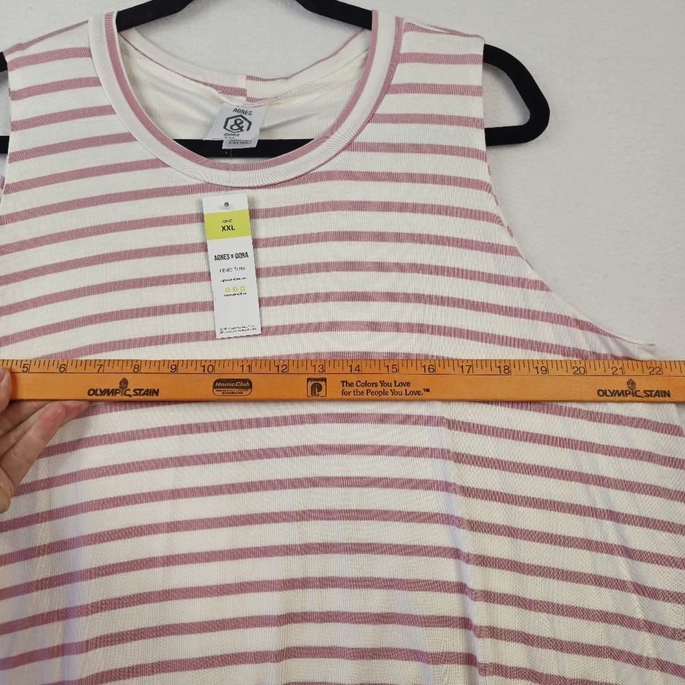 Agnes & Dora Pink and White Striped Layered Top Size XXL NWT - Picture 5 of 8